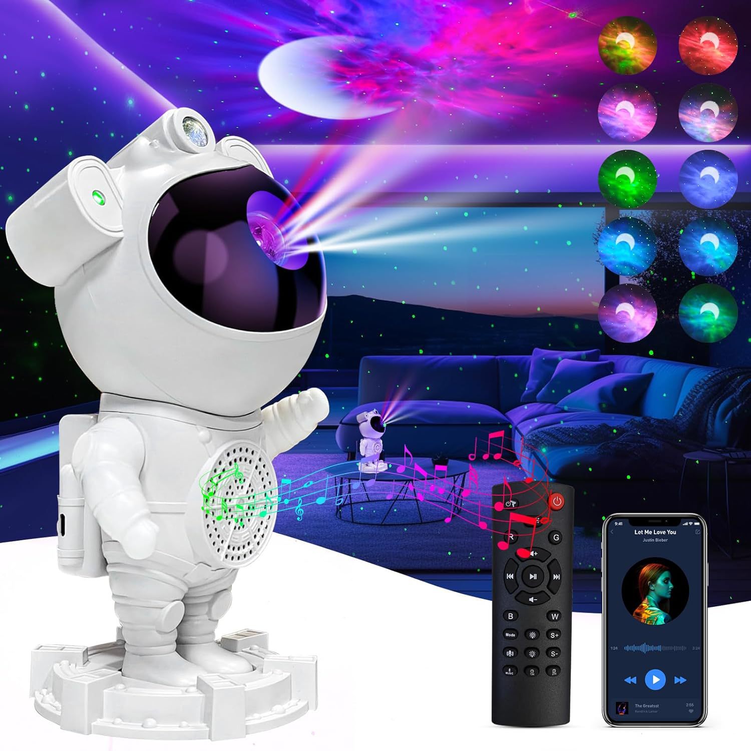 Bluetooth Astronaut Starry Sky Projection Lamp Spaceman Starry Sky Sta ...